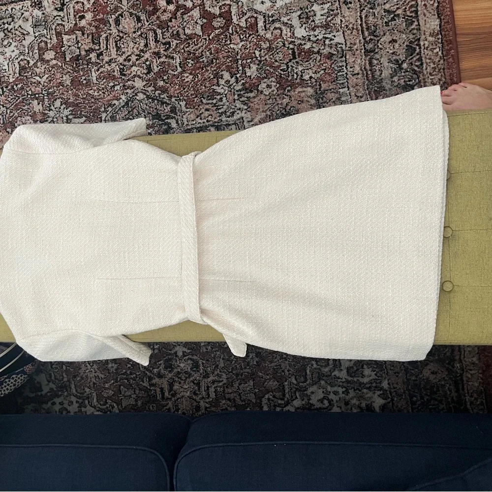 & Other Stories Cream Textured Mini Dress - Picture 5 of 7